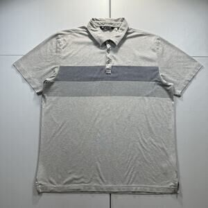 Travis Mathew Golf Polo Shirt Mens XL Gray Performance Lightweight Preppy